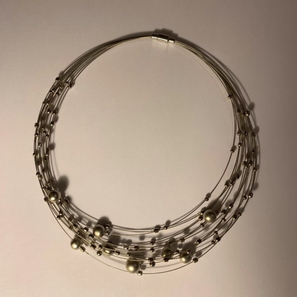 Silver Orb Choker Necklace